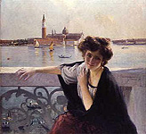 Young Girl on a Balcony, Pierre Franc-Lamy