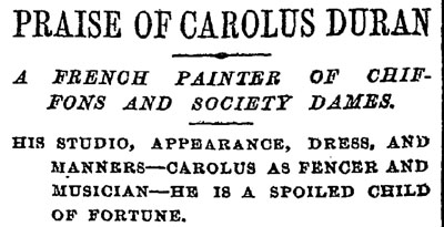 Carolus Duran, In praise of