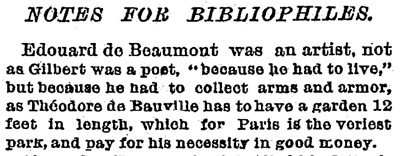 de Beaumont Bibliophile